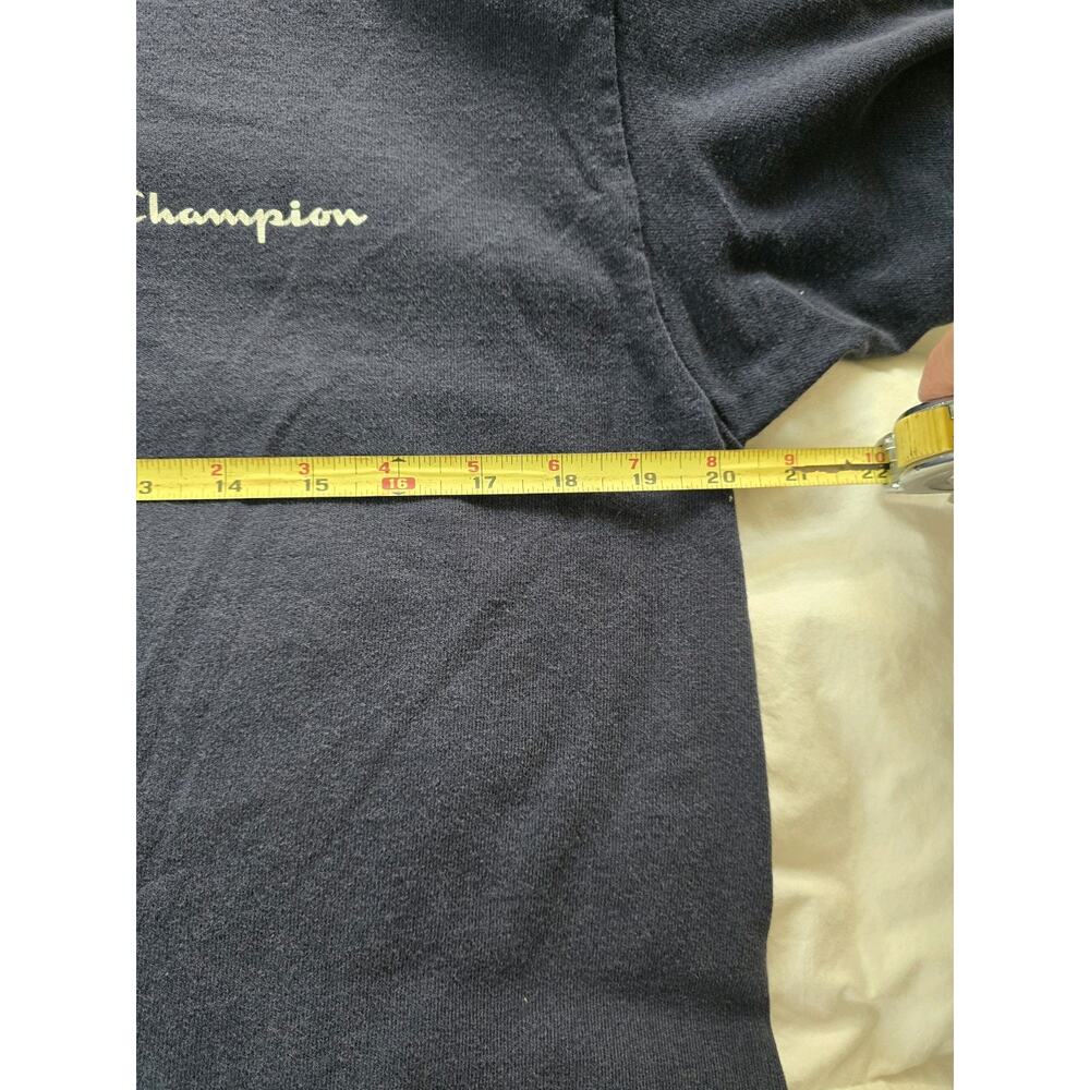 Vintage 90s Champion Logo Navy T-Shirt Medium Sportswear Streetwear thick heavy - Picture 4 of 11